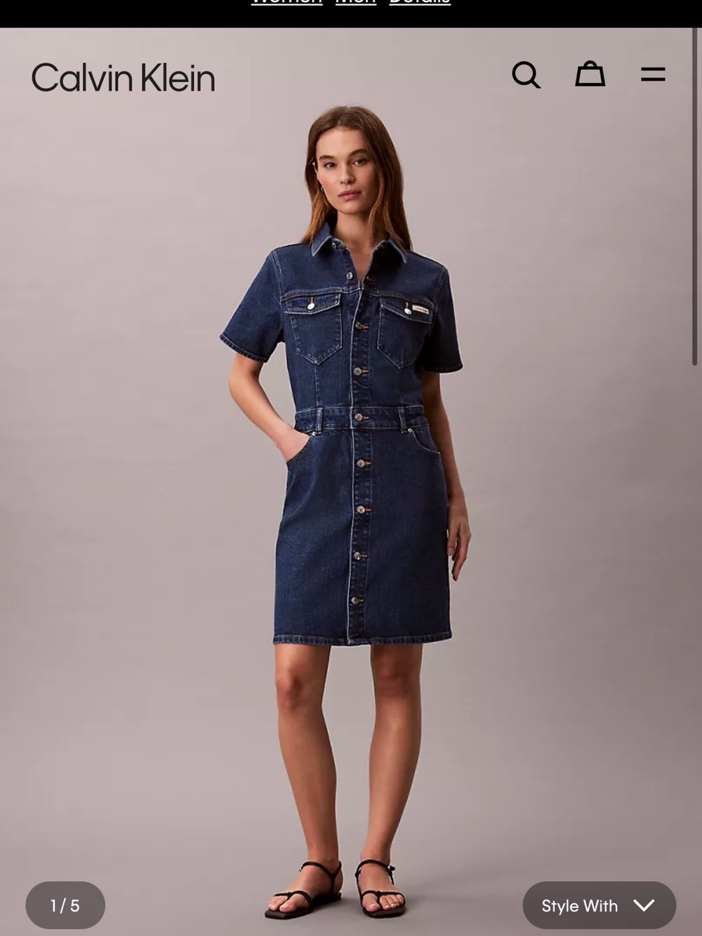 NWT CK Denim Trucker Dress